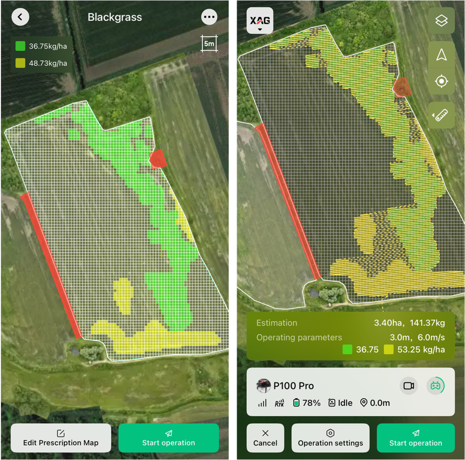 Intelligent route planning on XAG One App reduces flight time and avoids unnecessary coverage