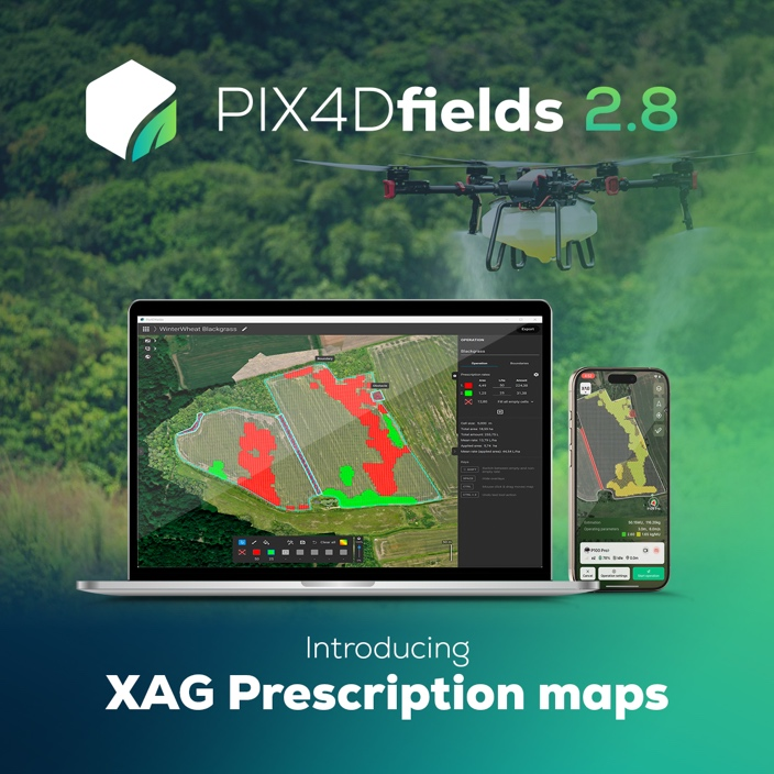 XAG agricultural drones now support prescription maps from PIX4Dfields, the hybrid drone and satellite mapping software for aerial crop analysis and precision agriculture.
